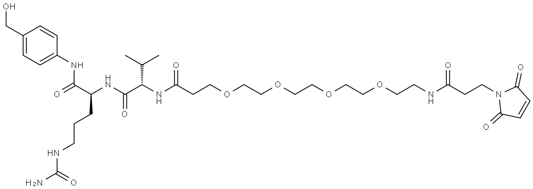 Mal-PEG4-Val-Cit-PAB 结构式