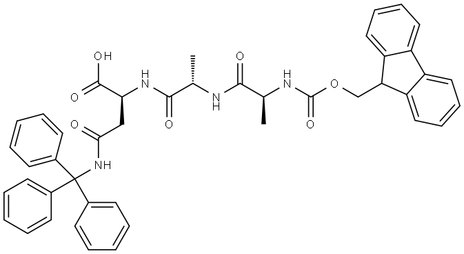 Fmoc-Ala-Ala-Asn(Trt)-OH 结构式