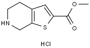 4,5,6,7-四氢噻吩并[2,3-C]吡啶-2-羧酸甲酯盐酸盐 结构式