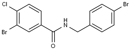 3-Bromo-N-[(4-bromophenyl)methyl]-4-chlorobenzamide 结构式