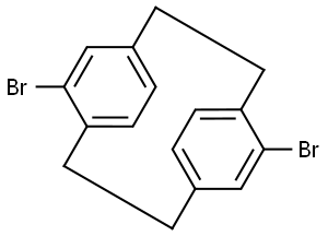 Tricyclo[8.2.2.24,7]hexadeca-4,6,10,12,13,15-hexaene, 5,11-dibromo-, stereoisomer 结构式