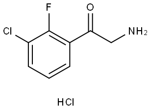 2-氨基-1-(3-氯-2-氟苯基)乙酮盐酸盐 结构式