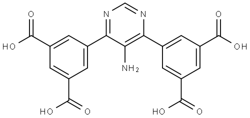 5,5'-(5-氨基嘧啶-4,6-二基)二间苯二甲酸 结构式