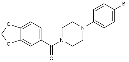 1,3-Benzodioxol-5-yl[4-(4-bromophenyl)-1-piperazinyl]methanone 结构式