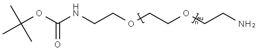 O-(2-氨乙基)-O`-[2-(叔丁氧羰基氨基)乙基]聚乙二醇10000 结构式