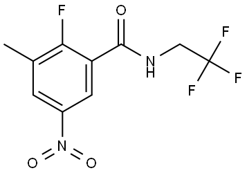 2-fluoro-3-methyl-5-nitro-N-(2,2,2-trifluoroethyl)benzamide 结构式