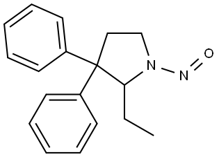 2-乙基-1-亚硝基-3,3-二苯基吡咯烷 结构式