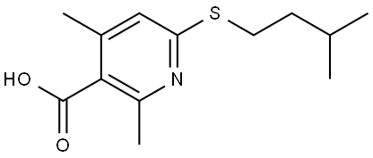 2,4-Dimethyl-6-[(3-methylbutyl)thio]-3-pyridinecarboxylic acid 结构式