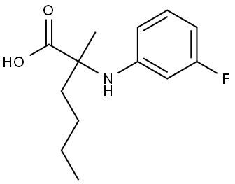 2-((3-氟苯基)氨基)-2-甲基己酸 结构式