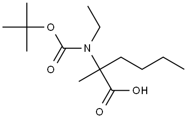 2-(BOC-(乙基)氨基)-2-甲基己酸 结构式