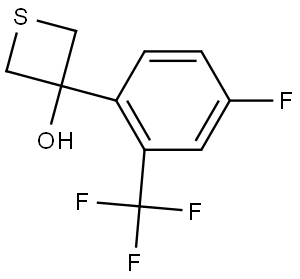 3-[4-Fluoro-2-(trifluoromethyl)phenyl]-3-thietanol 结构式