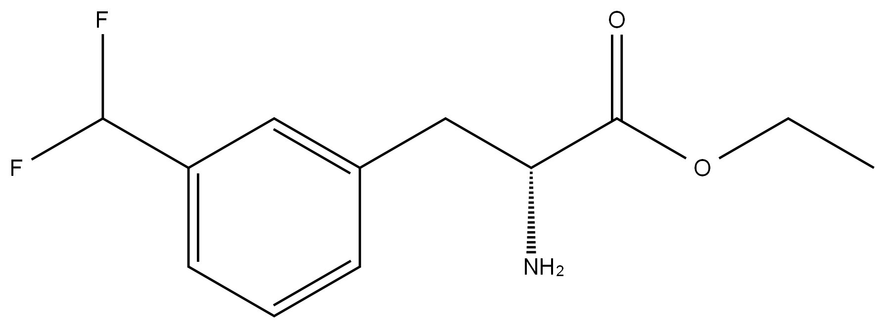 ethyl (R)-2-amino-3-(3-(difluoromethyl)phenyl)propanoate 结构式
