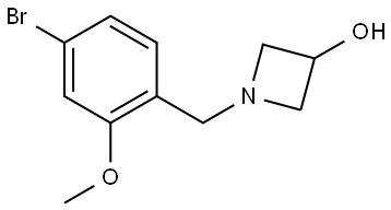 1-[(4-溴-2-甲氧基苯基)甲基]-3-氮杂环丁醇 结构式