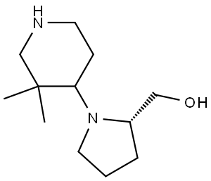 ((2S)-1-(3,3-dimethylpiperidin-4-yl)pyrrolidin-2-yl)methanol 结构式