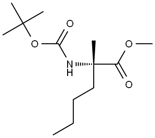 (S)-甲基 2-(BOC-氨基)-2-甲基己酸酯 结构式