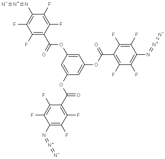 1,1',1''-(1,3,5-Benzenetriyl) tris(4-azido-2,3,5,6-tetrafluorobenzoate) 结构式