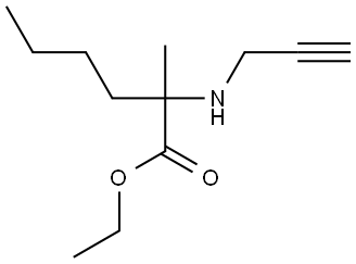 乙基 2-甲基-2-(丙-2-炔-1-基氨基)己酸酯 结构式