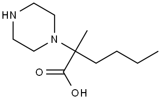 2-甲基-2-(哌嗪-1-基)己酸 结构式