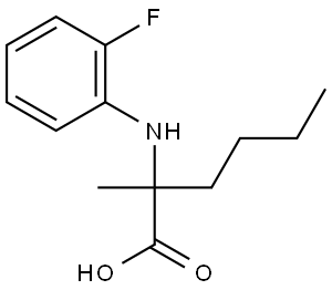 2-((2-氟苯基)氨基)-2-甲基己酸 结构式