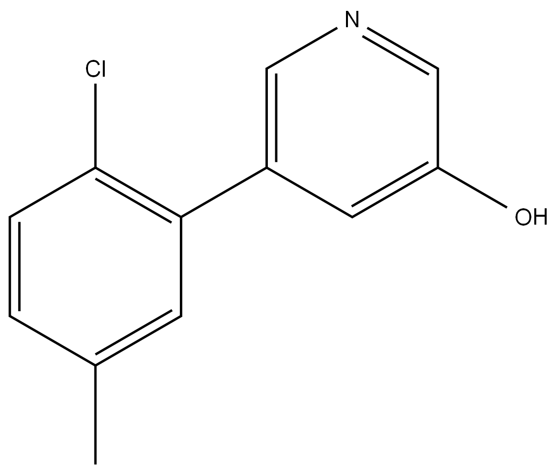 5-(2-Chloro-5-methylphenyl)-3-pyridinol 结构式