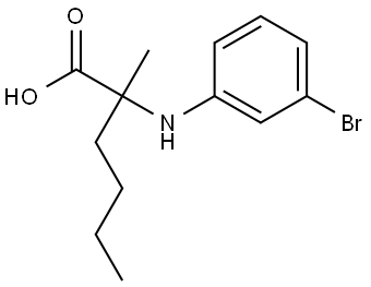 2-((3-溴苯基)氨基)-2-甲基己酸 结构式