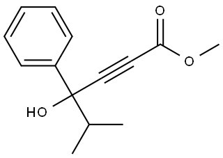 Methyl 4-hydroxy-5-methyl-4-phenyl-2-hexynoate 结构式