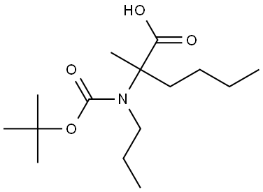2-(BOC-(丙基)氨基)-2-甲基己酸 结构式
