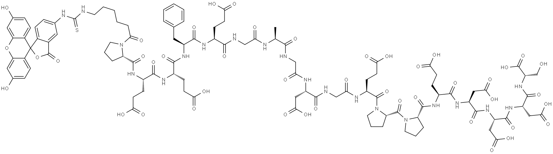 FITC-εAhx-HHV-2 Envelope Glycoprotein G (561-578) 结构式