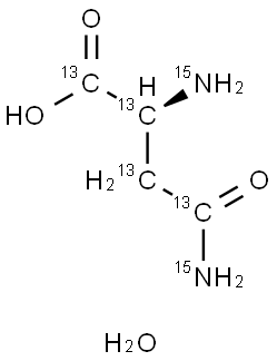 L-天冬酰胺-H2O-13C4 结构式