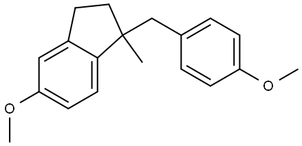 2,3-Dihydro-5-methoxy-1-[(4-methoxyphenyl)methyl]-1-methyl-1H-indene 结构式