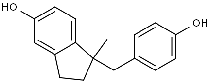 1-(4-hydroxybenzyl)-1-methyl-2,3-dihydro-1H-inden-5-ol 结构式