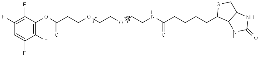 生物素-PEG12-四氟苯酚酯 结构式