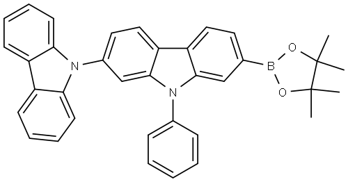 2,9′-BI-9H-CARBAZOLE, 9-PHENYL-7-(4,4,5,5-TETRAMETHYL-1,3,2-DIOXABOROLAN-2-YL)- 结构式