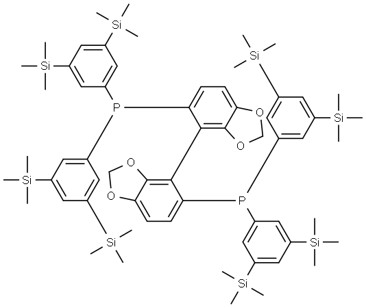 (R)-1,1'-[4,4'-联-1,3-苯并二氧杂环戊烯]-5,5'-二基双[1,1-双[3,5-双(三甲基硅烷基)苯基]膦 结构式