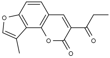 9-Methyl-3-(1-oxopropy)-2H-furo[2,3-h]-1-benzopyran-2-one 结构式