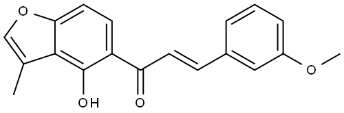 (2E)-1-(4-Hydroxy-3-methyl-5-benzofuranyl)-3-(3-methoxyphenyl)-2-propen-1-one 结构式