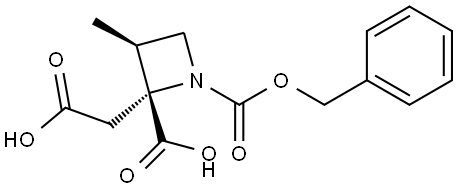 1-(苯基甲基)(2R,3S)-2-(羧甲基)-3-甲基-1,2-氮杂环丁烷二羧酸酯 结构式