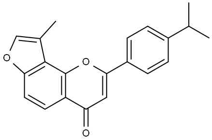 9-Methyl-2-[4-(1-methylethyl)phenyl]-4H-furo[2,3-h]-1-benzopyran-4-one 结构式