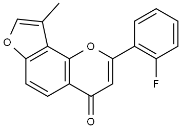 2-(2-Fluorophenyl)-9-methyl-4H-furo[2,3-h]-1-benzopyran-4-one 结构式