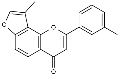 9-Methyl-2-(3-methylphenyl)-4H-furo[2,3-h]-1-benzopyran-4-one 结构式