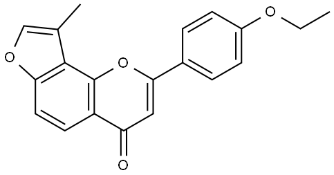 2-(4-Ethoxyphenyl)-9-methyl-4H-furo[2,3-h]-1-benzopyran-4-one 结构式