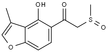 1-4-Hydroxy-3-methyl-5- benzofuranyl)-2-(methylsufinyl)ethanone 结构式