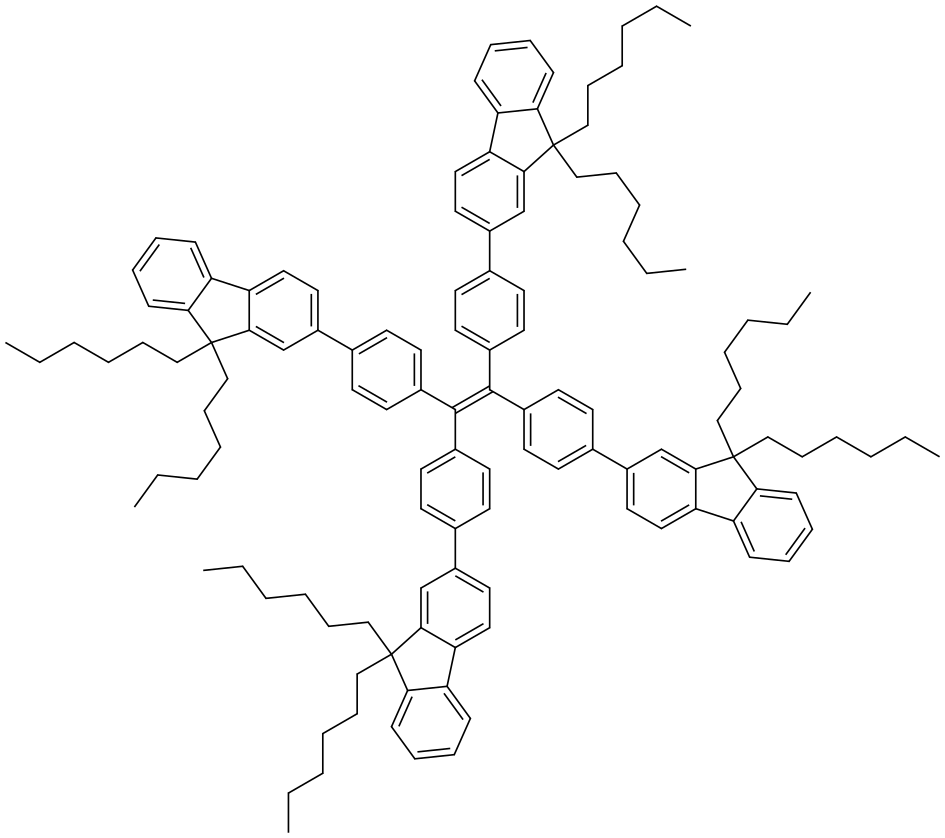 四[4-(9,9-二己基芴基)]乙 烯 结构式