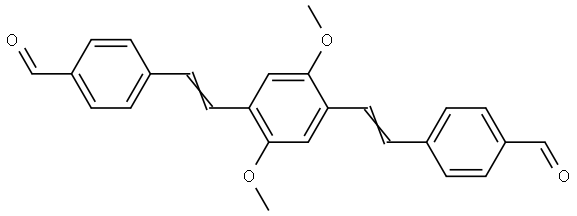 4,4'-((2,5-dimethoxy-1,4-phenylene)bis(ethene-2,1-diyl))dibenzaldehyde 结构式