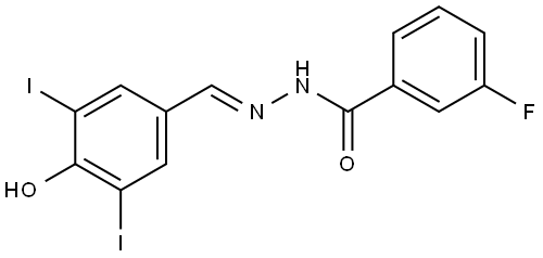 Benzoic acid, 3-fluoro-, (2E)-2-[(4-hydroxy-3,5-diiodophenyl)methylene]hydrazide 结构式