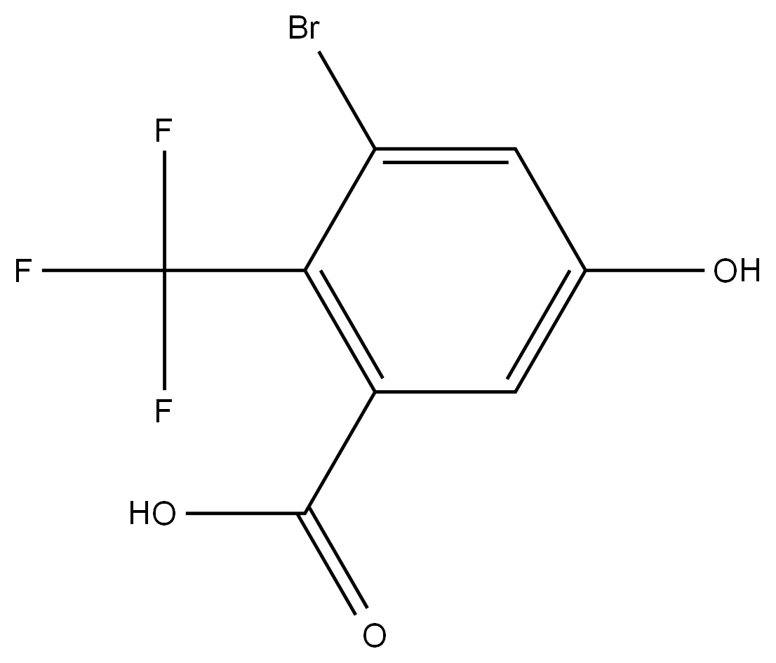 3-Bromo-5-hydroxy-2-(trifluoromethyl)benzoic acid 结构式