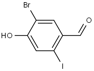 5-Bromo-4-hydroxy-2-iodobenzaldehyde 结构式