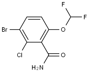 3-Bromo-2-chloro-6-(difluoromethoxy)benzamide 结构式
