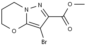 methyl 3-bromo-6,7-dihydro-5H-pyrazolo[5,1-b][1,3]oxazine-2-carboxylate 结构式