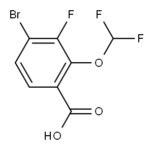 4-溴-2-(二氟甲氧基)-3-氟苯甲酸 结构式